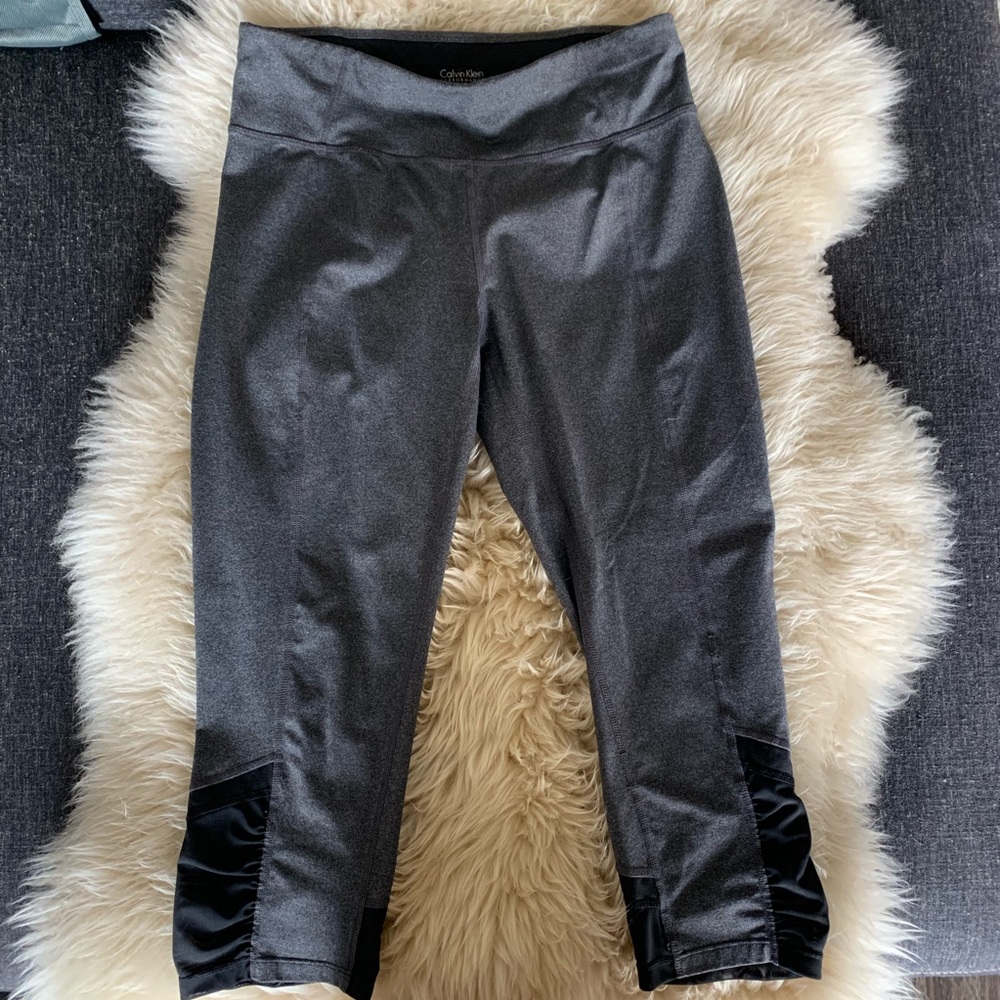 Calvin Klein grey mesh crop leggings